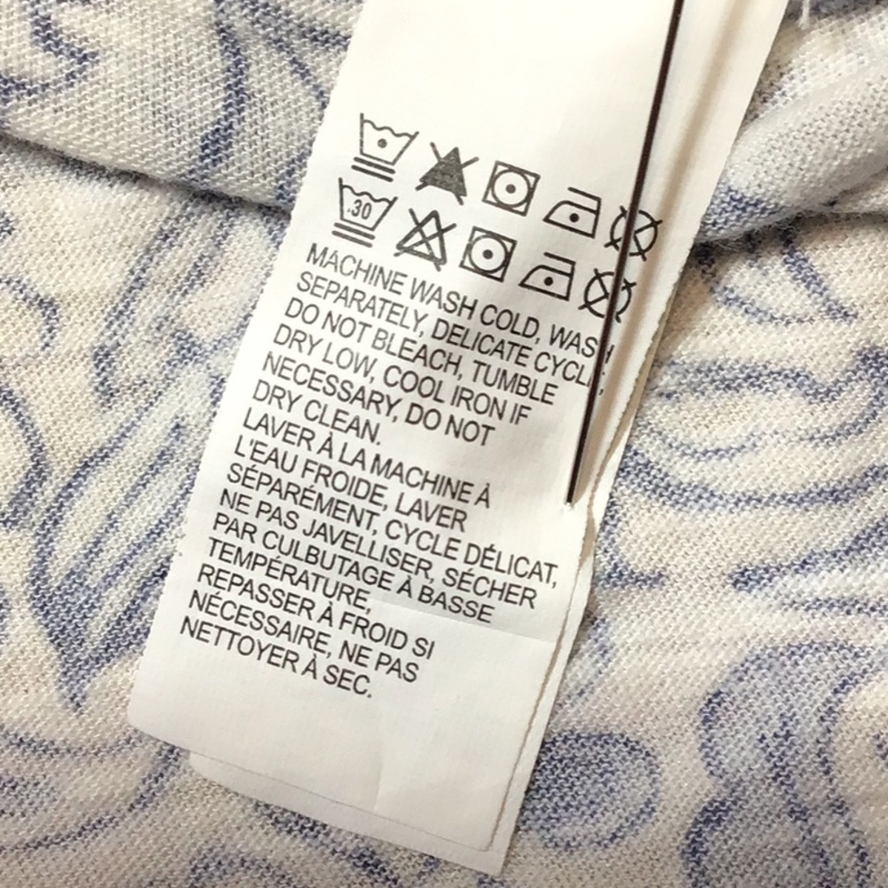 🍀 LUCKY BRAND 2 Botanical Print 3/4 Sleeve Scoop Hemline Tees Sz.S - Picture 6 of 8